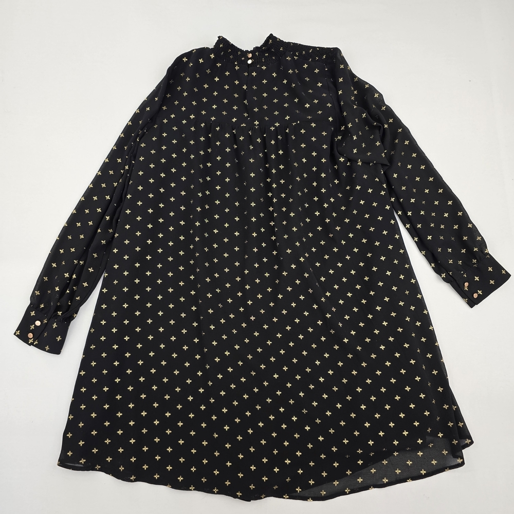 a new day Black and Gold Star Pattern Dress